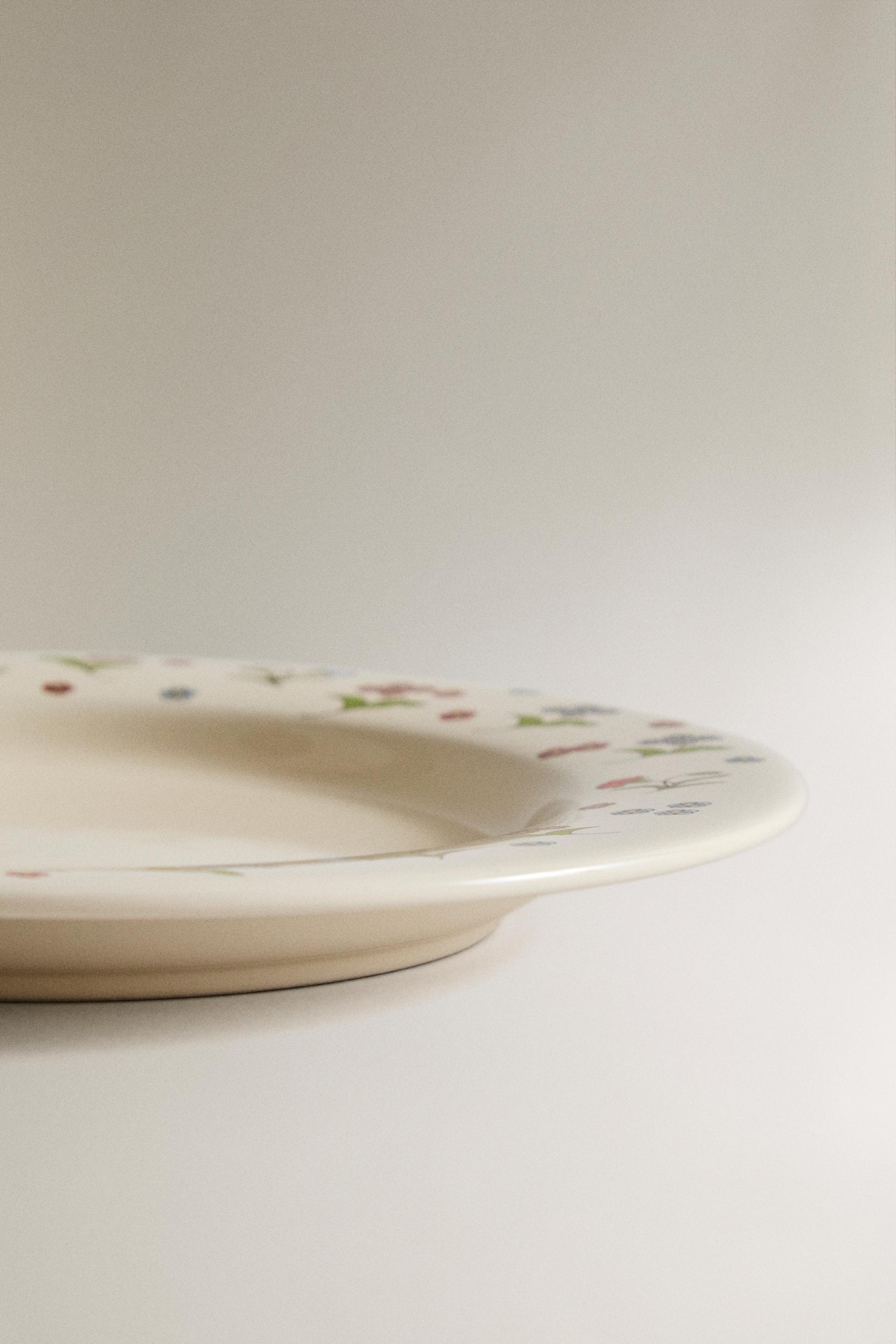 KIDS FLORAL STONEWARE PLATE